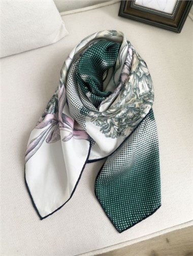 Kaksipuolinen kaksivärinen 100 % Mulberry silkkihuivi